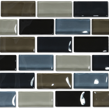 Aquabella Aqua Series Obsidian 1x2 Glass Tile